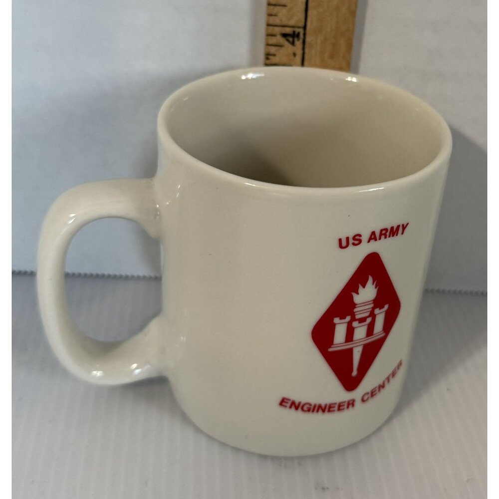 Army Engineer Center Ceramic Mug With Red Logo & "Keep Good Soldiers In Green" - Picture 8 of 8
